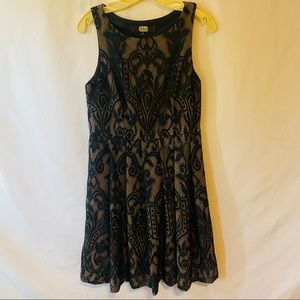 Anthropologie Eva Franco Lace Overlay Circle Skirt Formal Dress Size 6